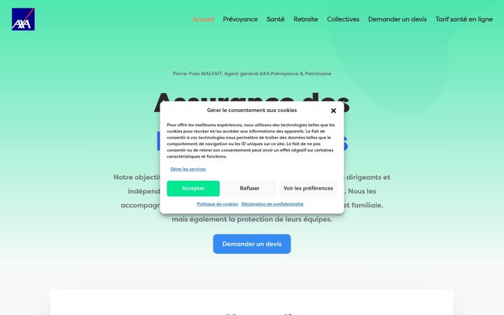 Captura de pantalla de assurancedesindependants.com