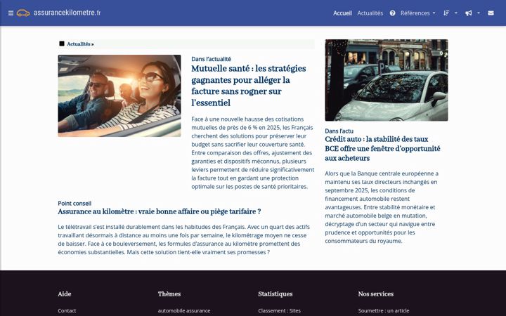Screenshot of assurancekilometre.fr