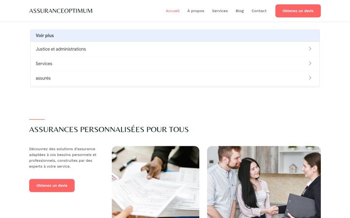 Captura de pantalla de assuranceoptimum.com