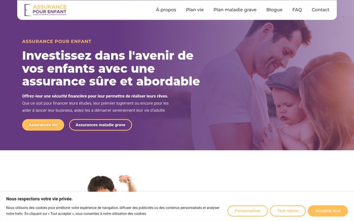 Screenshot of assurancepourenfant.ca