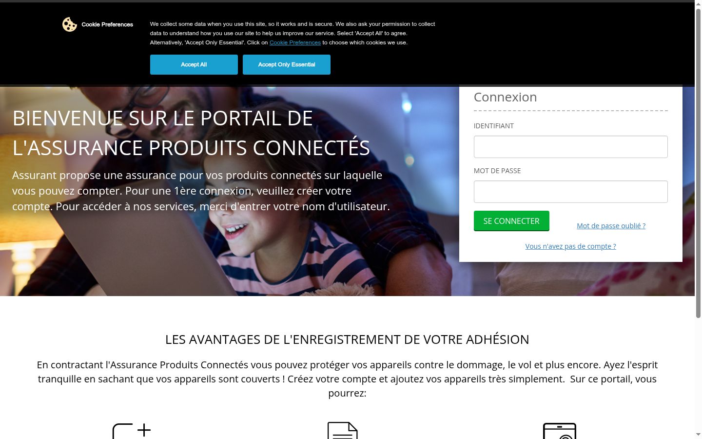 Kuvakaappaus suostumusbannerista, joka näytettiin ennen mitään vuorovaikutusta