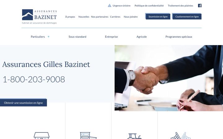 Kuvakaappaus sivustosta assurancesbazinet.com