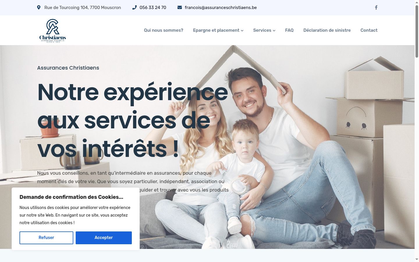 Screenshot del banner di consenso mostrato prima di qualsiasi interazione