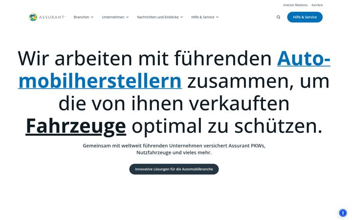 Képernyőkép: assurant.de