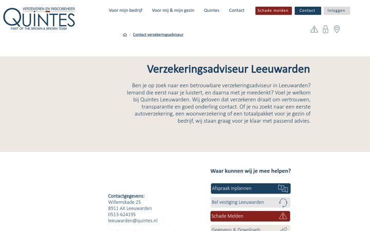 Screenshot ta' assurantiekantoorkruis.nl