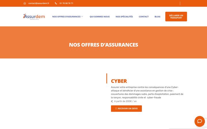 Captură de ecran a assurdem.fr