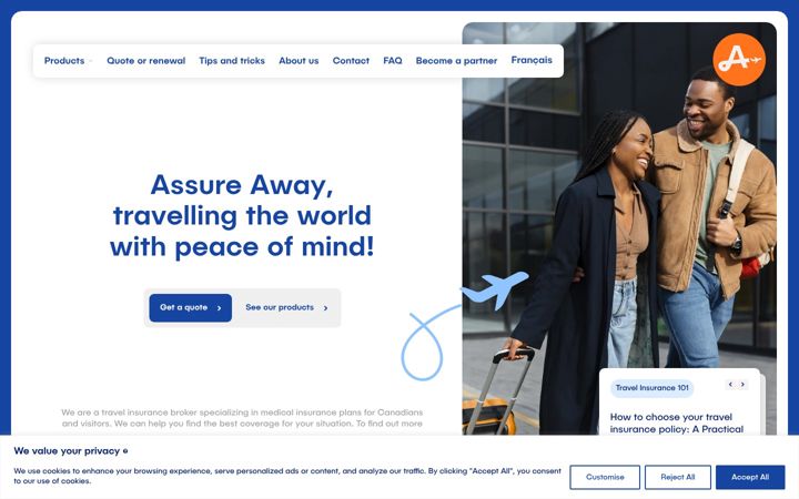 Skärmbild av assureaway.ca