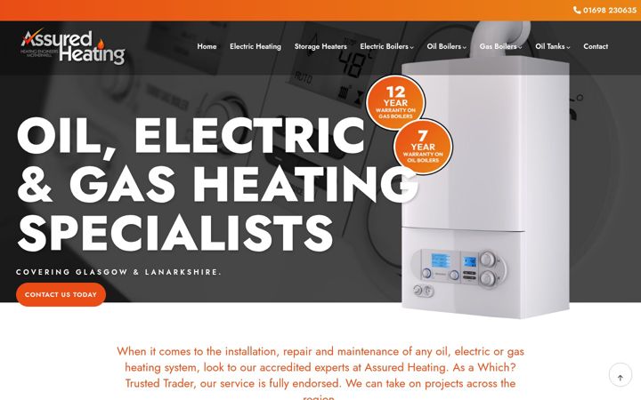 Snímek obrazovky assured-heating.co.uk