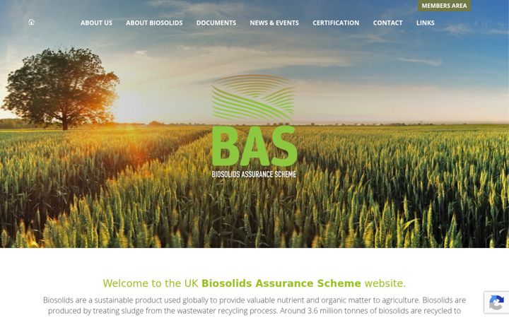 Snímek obrazovky assuredbiosolids.co.uk