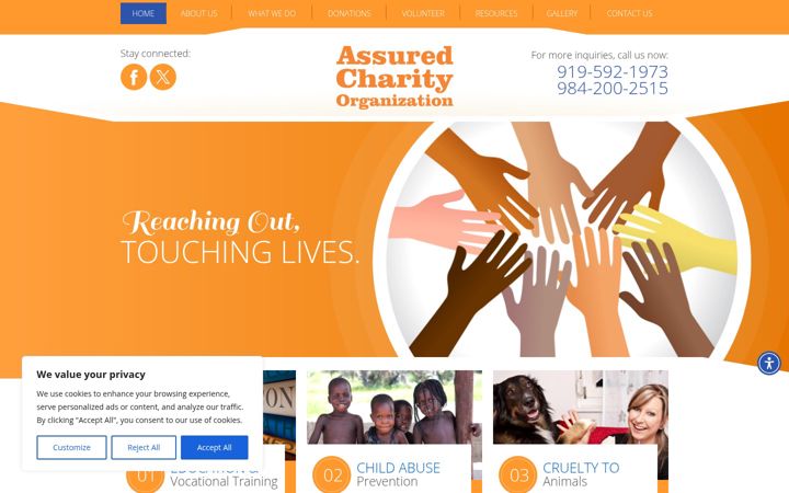 Screenshot of assuredcharity.com