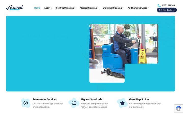 Screenshot of assuredcleaning.co.uk