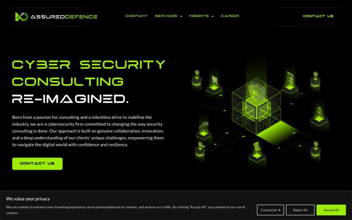 Screenshot of assureddefence.com