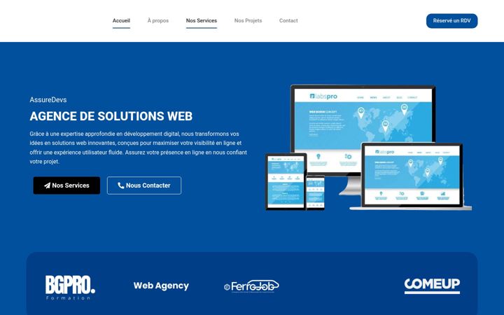 Posnetek zaslona assuredevs.com
