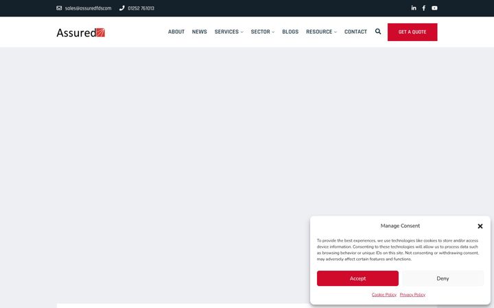 Posnetek zaslona assuredfds.com