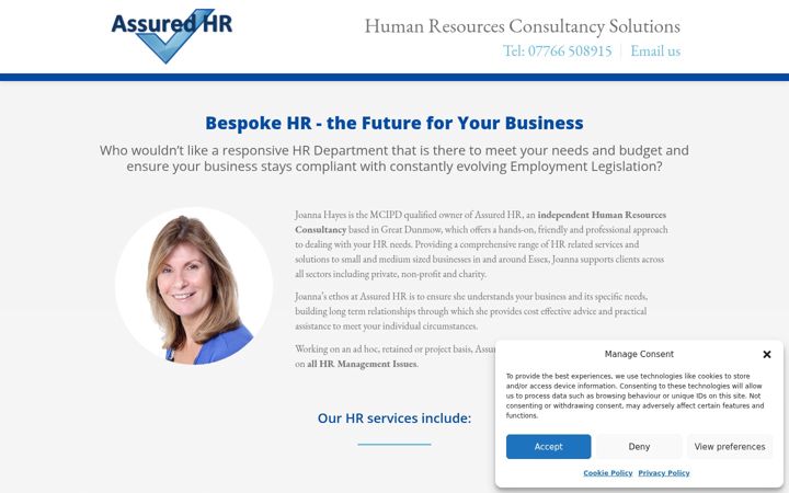 Screenshot of assuredhr.co.uk