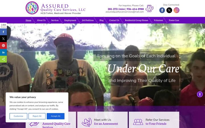 Posnetek zaslona assuredqualitycareservices.com