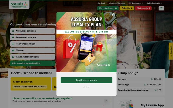 Screenshot of assuria.sr