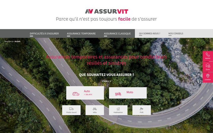 Screenshot of assurvit.fr