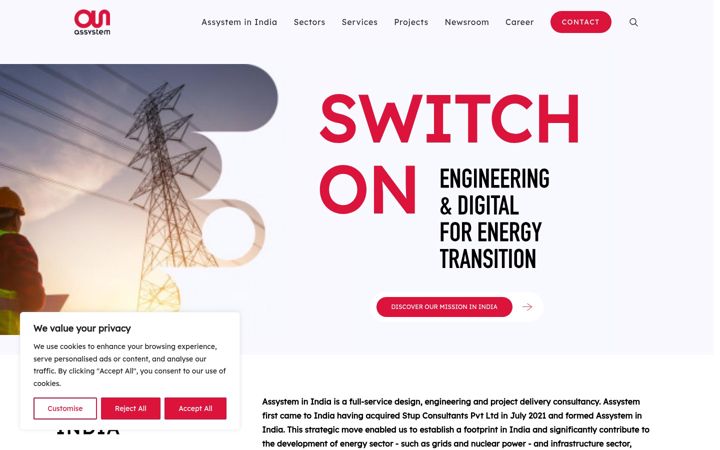 Screenshot of assystem-india.com