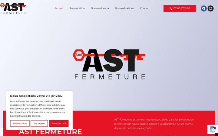 Screenshot του ast-fermeture.fr