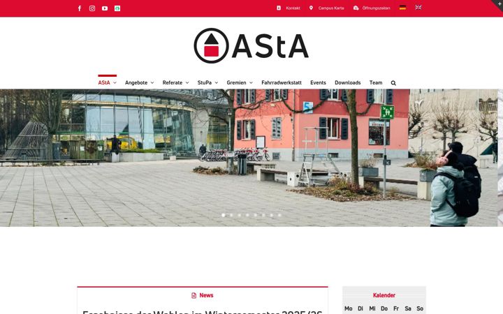 Skärmbild av asta-fra-uas.de