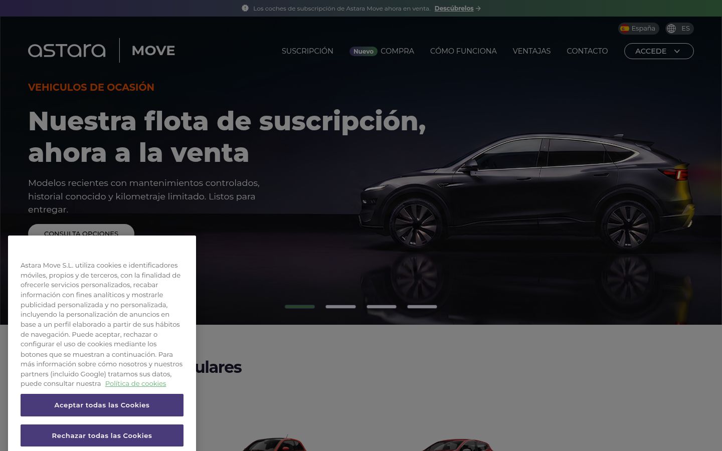 Capture d'écran de la bannière de consentement affichée avant toute interaction