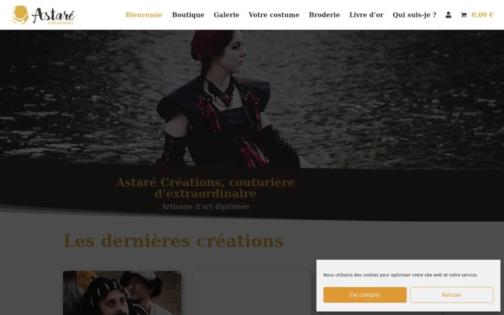 Screenshot του astarecreations.fr
