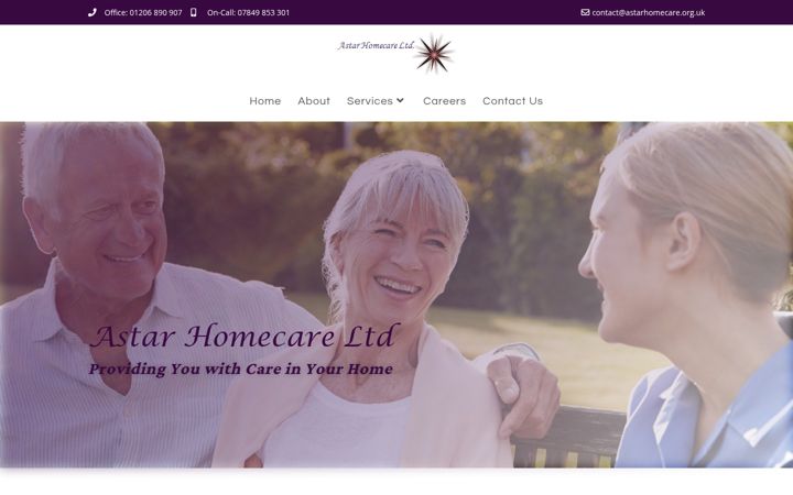 Screenshot of astarhomecare.org.uk