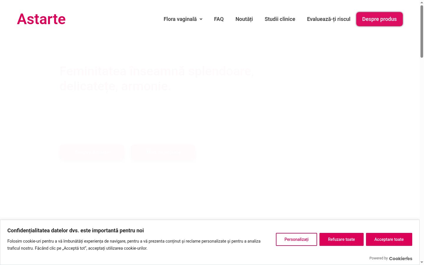 Screenshot of the consent banner shown before any interaction