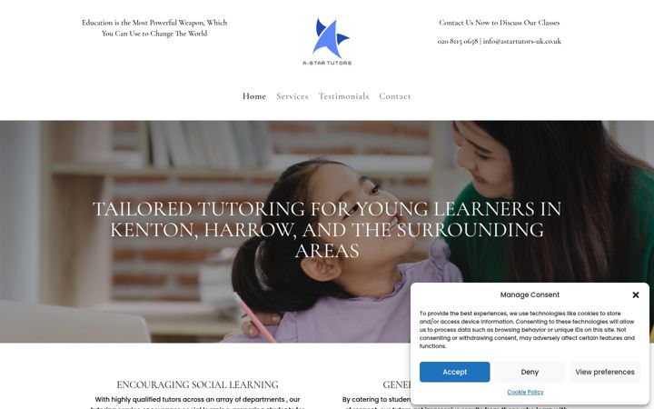 Screenshot of astartutorsuk.co.uk