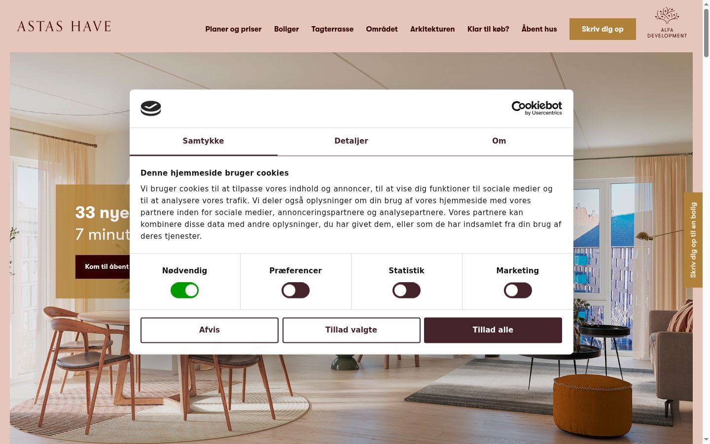 Capture d'écran de la bannière de consentement affichée avant toute interaction