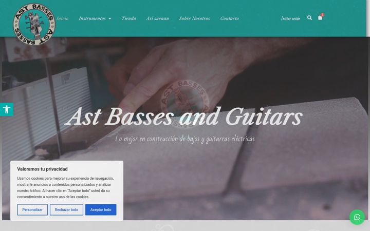 Screenshot of astbassesandguitars.com