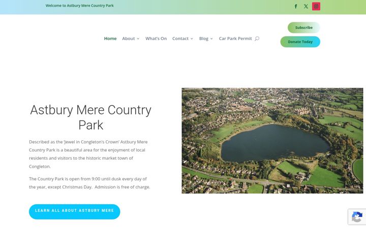 Screenshot of astburymerecountrypark.uk