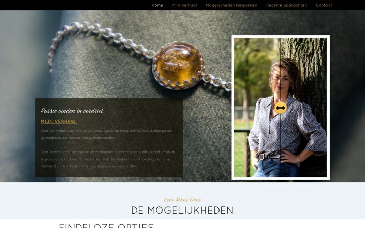 Snímek obrazovky astebleef-gedenksieraden.nl