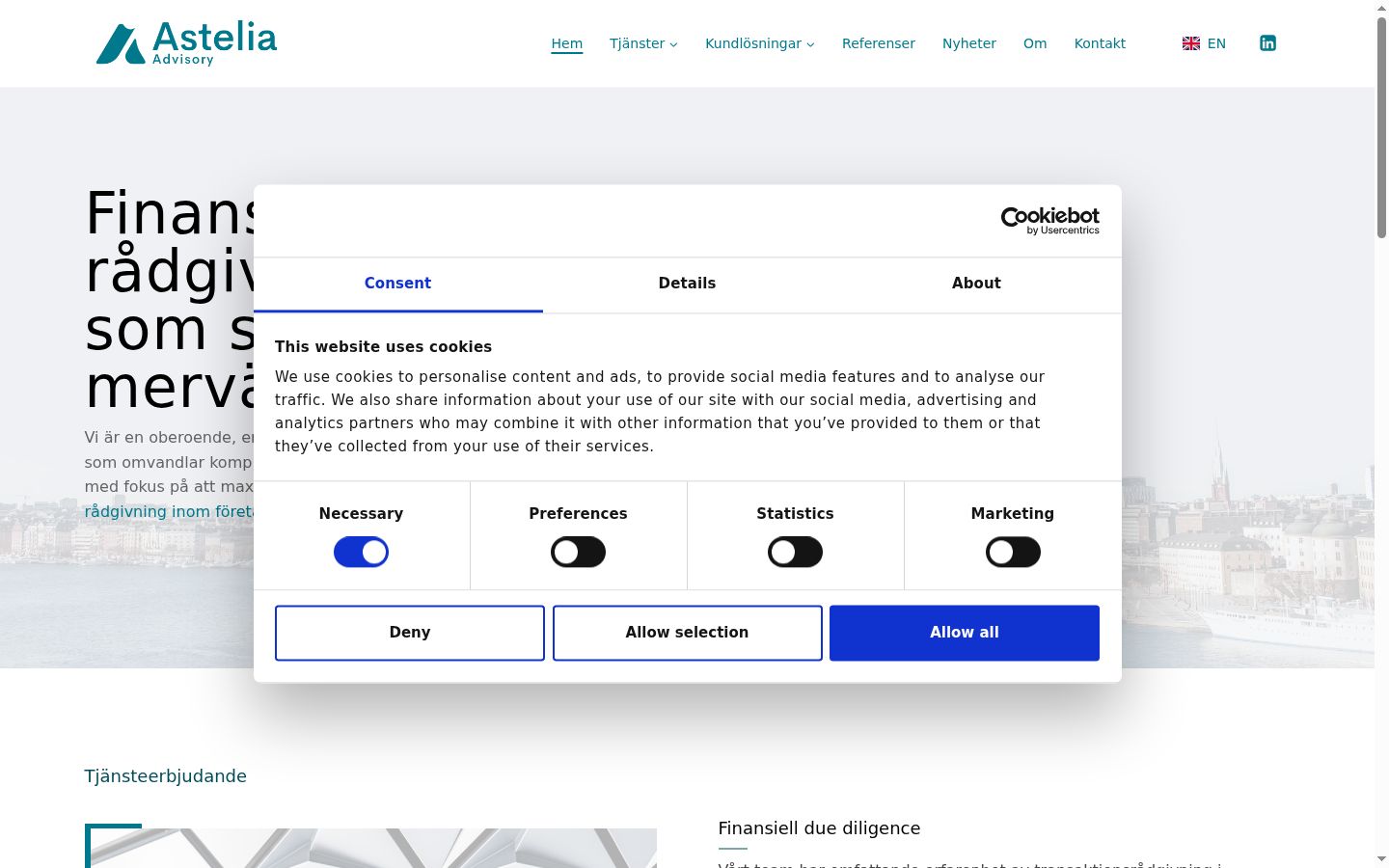 Sutikimo reklamjuostės, rodytos prieš bet kokią sąveiką, ekrano kopija