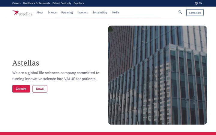 Screenshot of astellas.com.cn