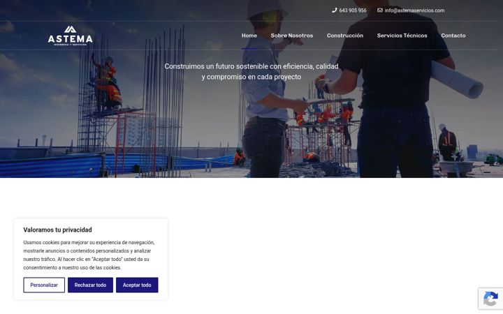 Snímek obrazovky astemaservicios.com