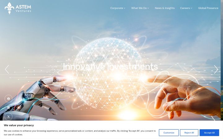 Snímek obrazovky astemventures.com