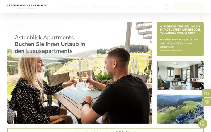 Screenshot of astenblickapartments.de