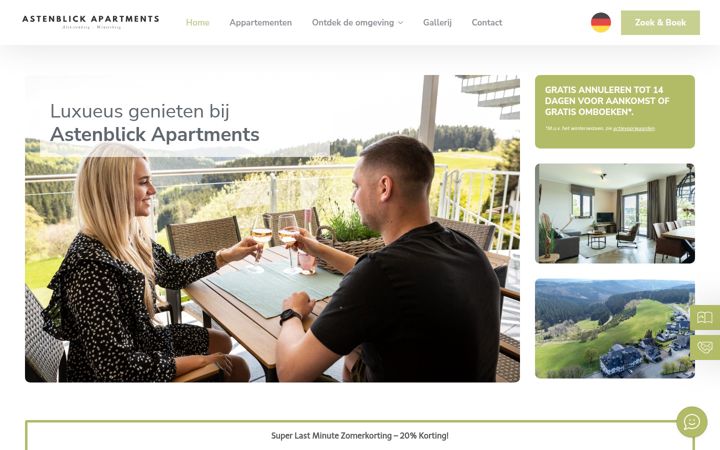 Screenshot of astenblickapartments.nl