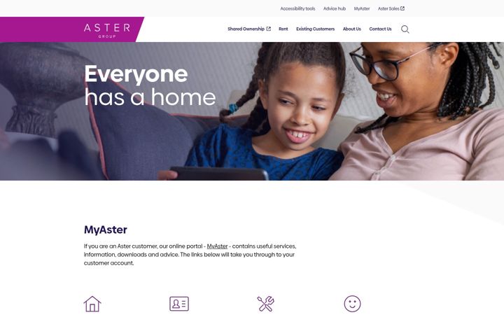 Screenshot of aster.co.uk
