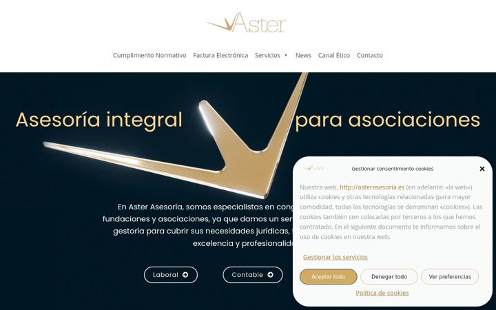 Kuvakaappaus sivustosta asterasesoria.es