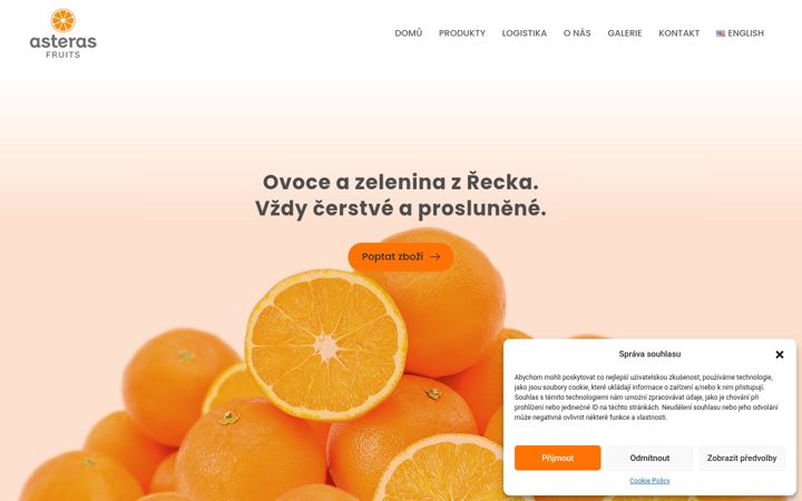 Screenshot of asterasfruits.cz