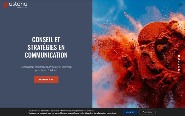 Snímek obrazovky asteria-communication.fr