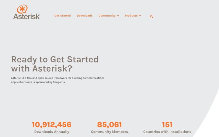 Skjámynd af asterisk.org