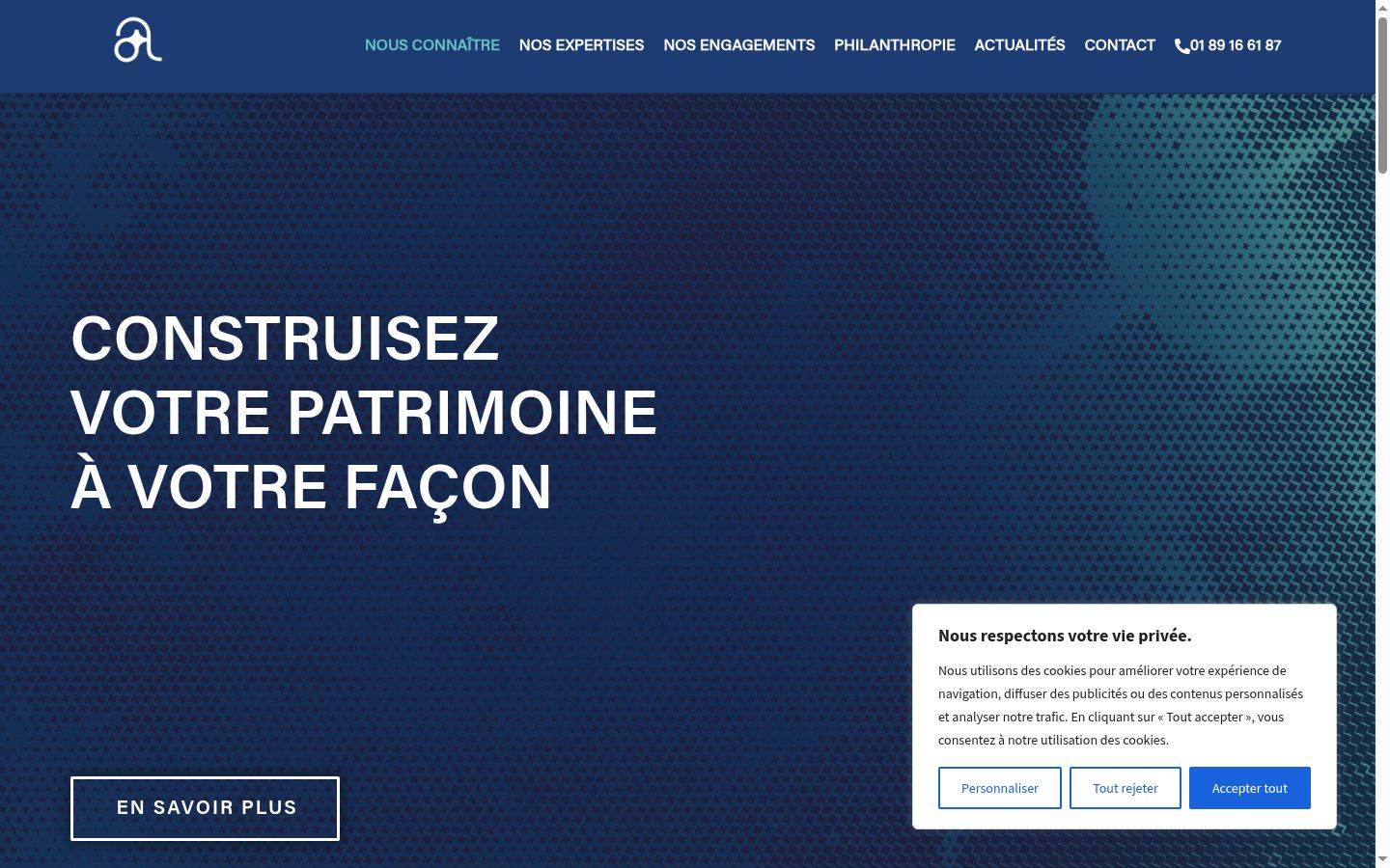 Screenshot del banner di consenso mostrato prima di qualsiasi interazione
