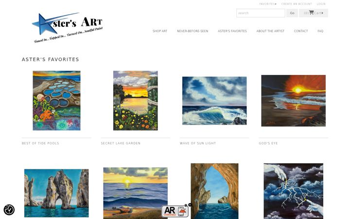 Екранна снимка на astersart.com