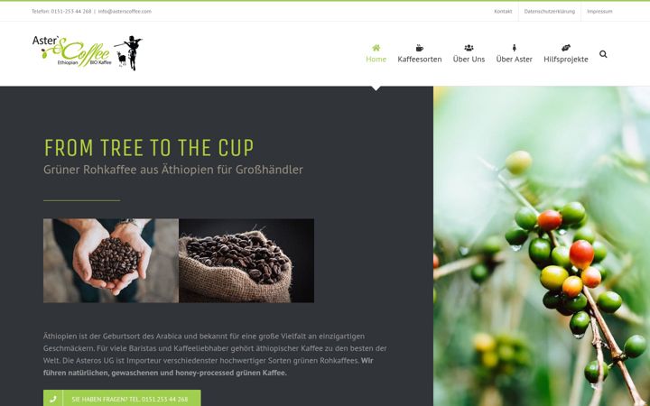 Screenshot of asterscoffee.com