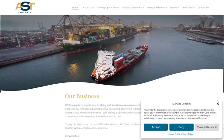 Screenshot of astgroupplc.com