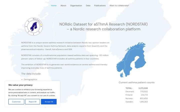 Screenshot of asthma-nordstar.org